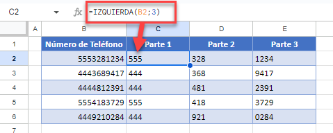 Convertir Texto en Columnas en Google Sheets