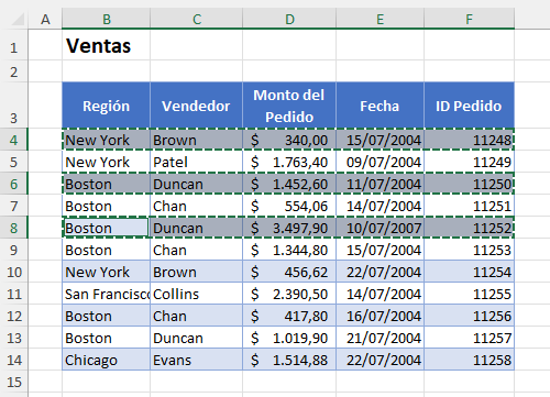 Copiar en Selecciones Múltiples Filas con Columnas Diferentes Sin Error