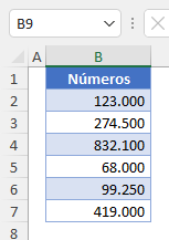 Datos Ejemplo Formato de Números Miles