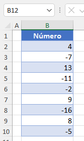 Datos Ejemplo Números Negativos en Rojo en Excel