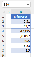 Datos Ejemplo Quitar Decimales en Excel