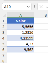 Datos Ejemplo Redondear Número Sin Fórmula en Excel