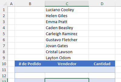 Datos Para Lista Desplegable Más Tabla en Excel