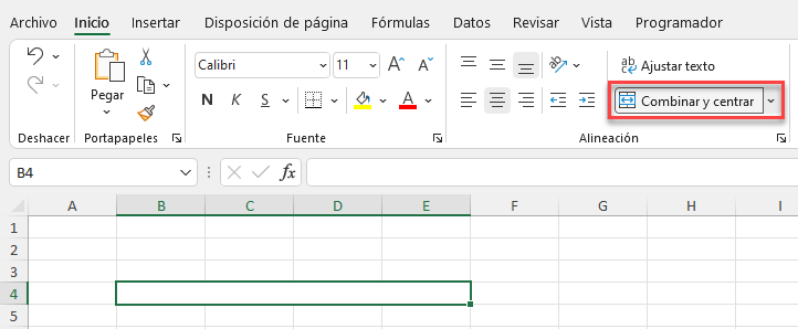 Deshacer Combinación de Celdas