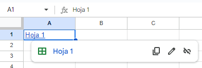 Ejemplo Enlace Insertado en Google Sheets