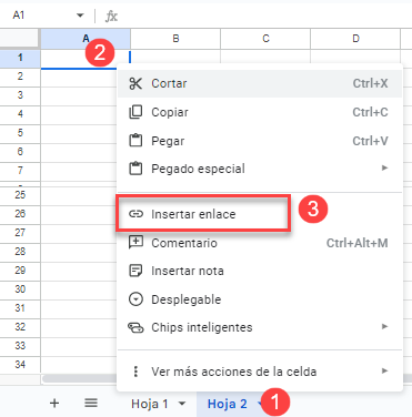 Ejemplo Insertar Enlace en Google Sheets