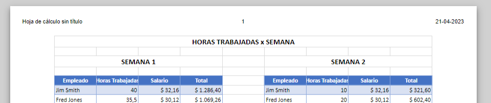 Formato de Impresión Configurado en Google Sheets