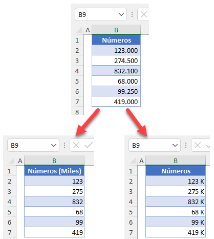 Formato de Número Miles en Excel y Google Sheets