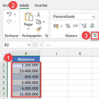 Formato de Números en Excel