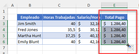 Fórmula Arrastrada con Cálculo Manual Activado en Excel