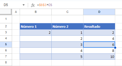 Fórmula con Referencia de Celda Bloqueada en Google Sheets