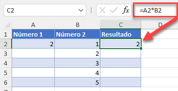Fórmula de Ejemplo en Excel
