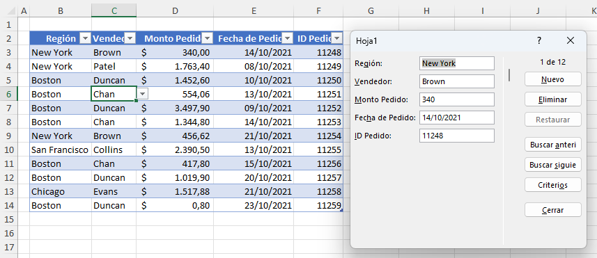 Formulario de Entrada de Datos con Lista Desplegable en Excel
