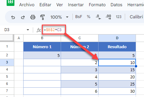 Fórmulas con Referencia Bloqueada en Google Sheets