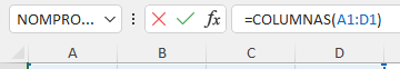 Función Columnas en Excel