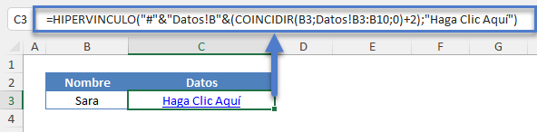 Función HIPERVINCULO en Excel