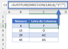 Funciones SUSTITUIR DIRECCION en Excel