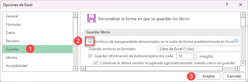 Habilitar Autoguardar en Excel