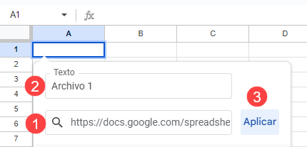 Insertar Enlace a Otro Libro en Google Sheets Paso2