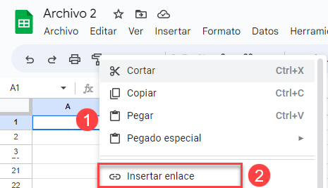 Insertar Enlace a Otro Libro en Google Sheets