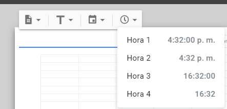 Insertar Hora en Formato de Página en Google Sheets