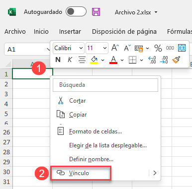 Insertar Vínculo Hacia Otro Libro en Excel