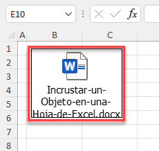 Objeto Insertado y Mostrado como Icono en Excel