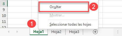 Ocultar Hoja en Excel