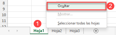 Ocultar Hojas en Excel