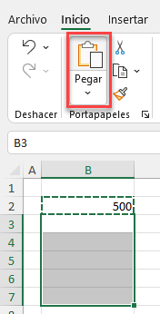 Pegar en Rango Destino en Excel