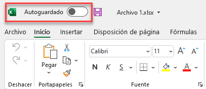 Por qué Autoguardado No Funciona o Está Atenuado en Excel