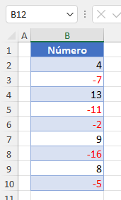 Resultado Formato de Celda Personalizado Números en Rojo en Excel