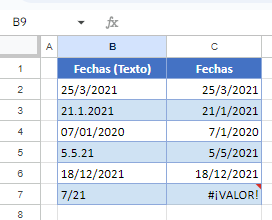 Resultado Formato de Fecha a Rango en Google Sheets