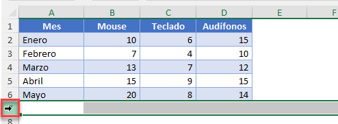 Seleccionar Fila en Excel