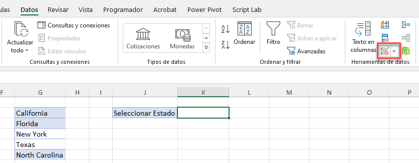 Validar Datos de Celda en Excel