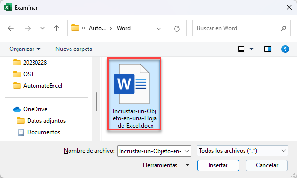 Ventana Examinar en Windows desde Excel
