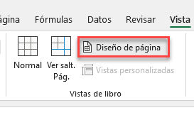 Vista Vistas de Libro Diseño de Página en Excel