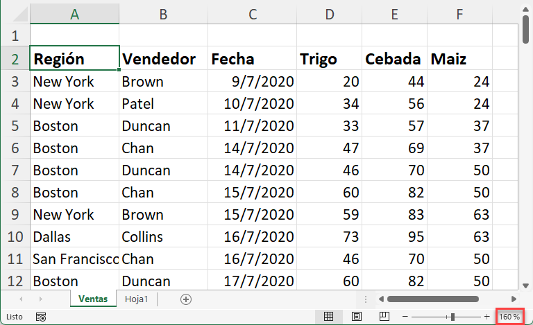 Zoom al 160 Porciento