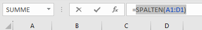 gesamtanzahl zellen in bereich SPALTEN funktion