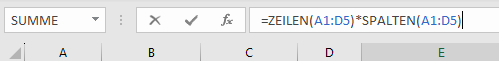 gesamtanzahl zellen in bereich formel