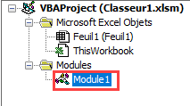 nom module arbre explorateur projet editeur visual basic