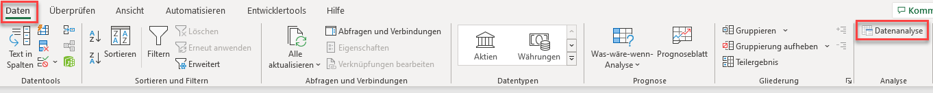 test auf normalverteilung excel datenanalyse funktion