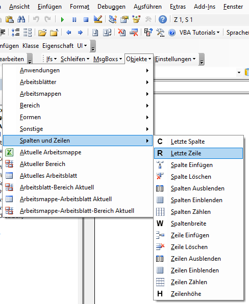 vba code fuer letzte zeile mit automacro