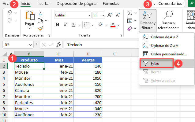 Copiar Datos Filtrados (Celdas Visibles) en Excel y Google Sheets ...