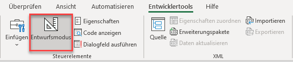 ActiveX Schaltflaeche Entwurfsmodus aktivieren