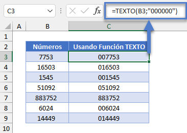 Añadir Ceros a la Izquierda con la Función TEXTO