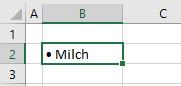 Aufzaehlungspunkt in Excel bearbeiten