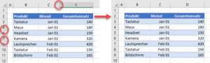 Ausgeblendete Zeilen und Spalten in Excel löschen - Automate Excel