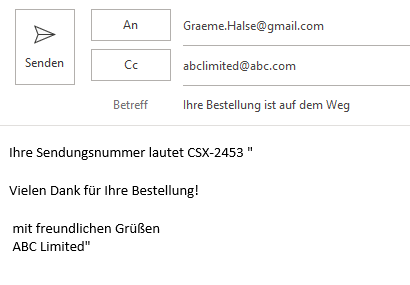 Benutzerdefinierte E-Mail mit Formel in Outlook generieren