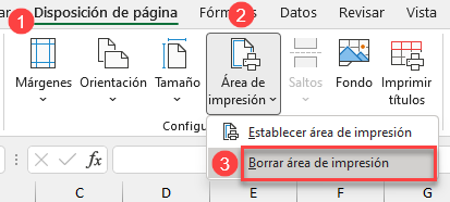 Borrar Área de Impresión